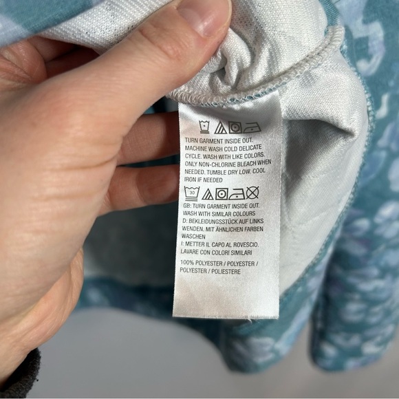 Isaac Mizrahi | Soft Quilted Zip Up Jacket Light Blue Printed Women’s Size Large - Picture 7 of 10